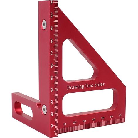 3D-Mehrwinkel-Messlineal, 45/90-Grad-Winkelmesser aus Aluminiumlegierung, Zeichenlineal, Dreieck-Gehrungslineal, Hochpräzisions-Messwerkzeug für Ingenieure (1/5)
