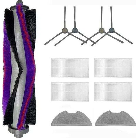 Kit accessoires de rechange pour aspirateur robot Eureka E10S, XU, 1 brosse principale, 2 paires de brosses latérales, 4 filtres HEPA - KZQ (1/4)