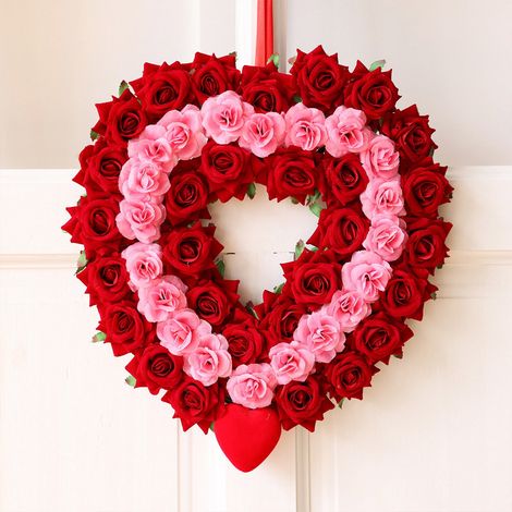 Guirlande De Coeurs - Décoration Murale Pour La Saint-Valentin - En Plastique Écologique Et Tissu Souple - 1 Pièce (1/5)