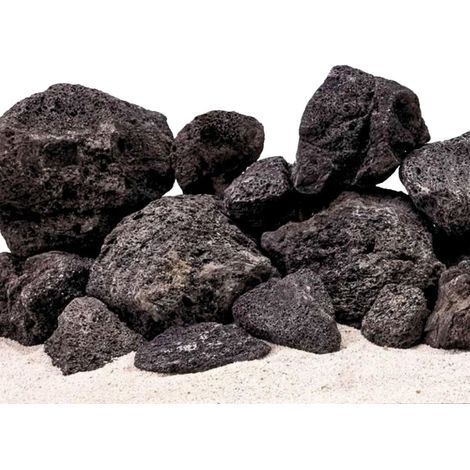 Aquarium Natursteine Lavastein schwarz 1 Stück Größe M 0,3-1,5 kg Nr.43