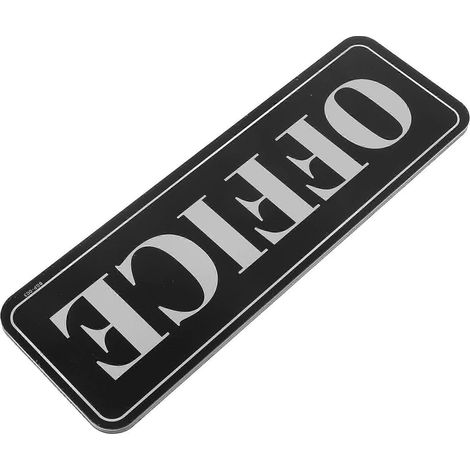 Plaque de porte de bureau en acrylique noir pour usage commercial et domestique - Facile à installer, multifonctionnelle (1/5)