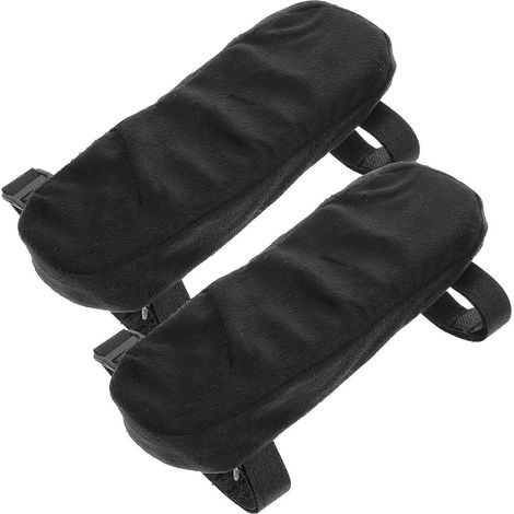 1 paire de coussins d'accoudoirs rembourrés et confortables pour chaise, protège-coudes et accoudoirs souples-21.5X9cm-Black (1/3)