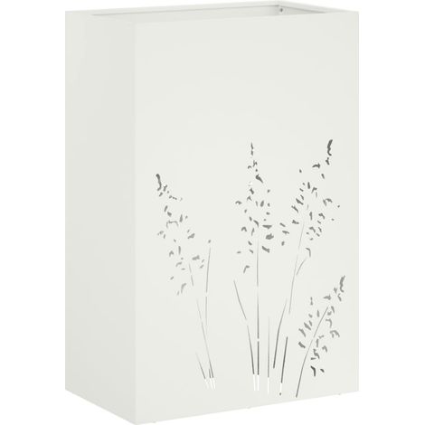 Cache-pot de jardin Blanc 50 x 30 x 75 cm Acier laminé à froid vidaXL (1/5)