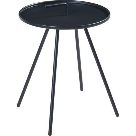 Tavolino da giardino in acciaio 55 x 42 cm nero 030010903