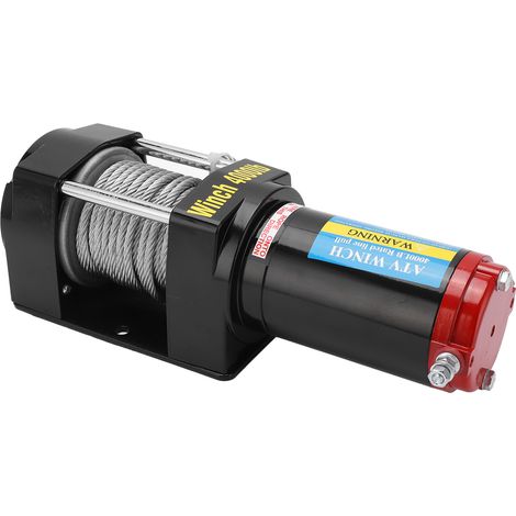 Kit de treuil électrique avec câble de 5,5 mm x 15 m, capacité de remorquage de 4 000 lb, 12 V, télécommande sans fil, pour VTT, UTV et véhicules tout-terrain. (1/5)