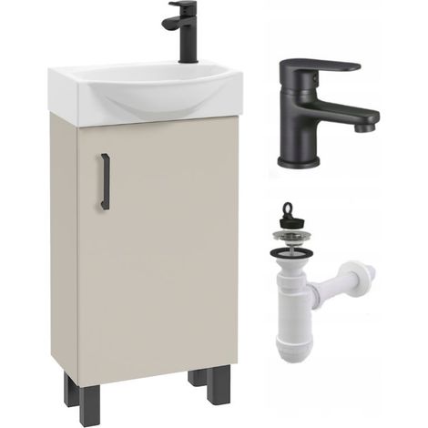 Meuble De Salle De Bain Avec Lavabo - Beige - 40 Cm - Compact - Meuble De Salle De Bain 40 Cm (1/5)
