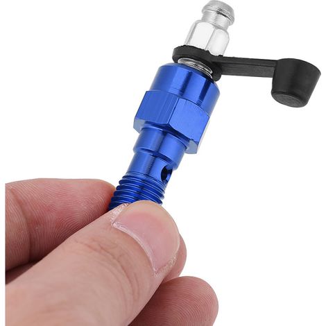 Entlüftungsschraube M10x1,0 mm für Motorradbremssattel, Hohlschraube, blaue Staubkappe, Schraubensatz (1/5)