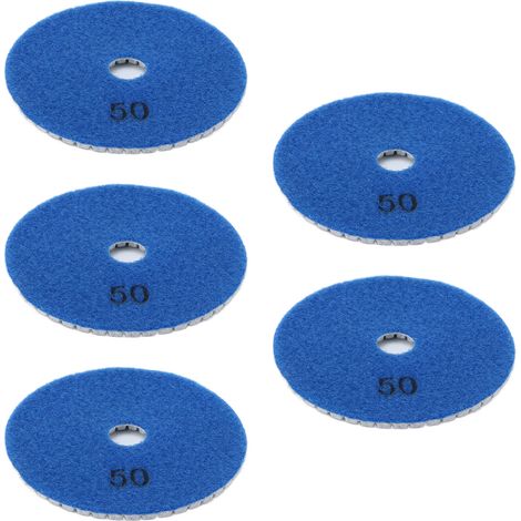 5-teiliges Set mit 4-Zoll-Diamant-Nasspolierpads, weichen Schleifscheiben für Marmor, Granit und Keramik, 50 Körnungen (1/5)