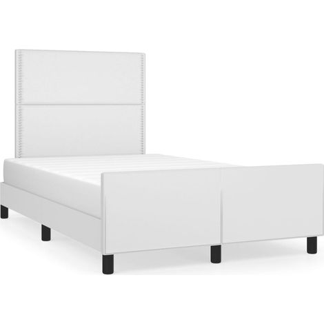 Maison Exclusive - Cadre de lit sans matelas blanc 120x190 cm similicuir (1/5)