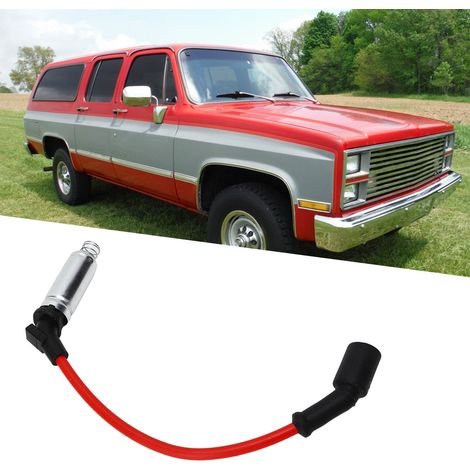 Satz von 8 10,2 mm Zündkabeln, Zündkabel mit Silikonmantel und Silikon-Führungsende, geeignet für GM Suburban Corvette Silverado 1500-2500 99-06 LS1 VORTEC 4.8L 5.3L 6L V8 48322R 48322 (rot). (1/5)