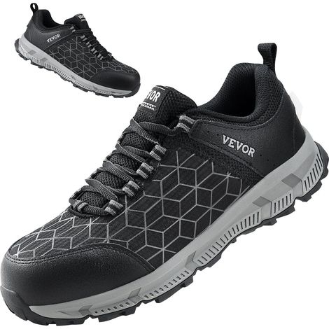 Baskets de sécurité en acier pour hommes taille 11, chaussures de travail légères et respirantes, sneakers indestructibles noires (1/5)