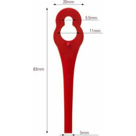 Lot de 100 Lames en Plastique de Rechange pour Coupe-Bordure Florabest LIDL FRTA 20 A1, FAT 18B3, FRT18A. (1/3)