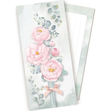 Geschenkumschlag mit rosa Pfingstrosen-Pop-up-Motiv