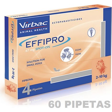 EFFIPRO Spot On 60 Pipetas Antiparasitarias de 67 mg para Perros Pequeños