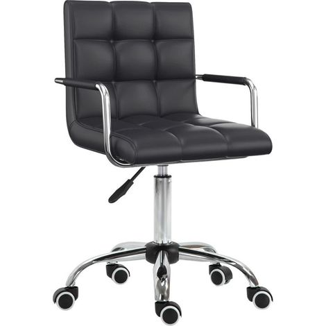 Sedia da ufficio ergonomica regolabile in altezza 46-61 cm con braccioli, nera, HOMVRA (1/5)