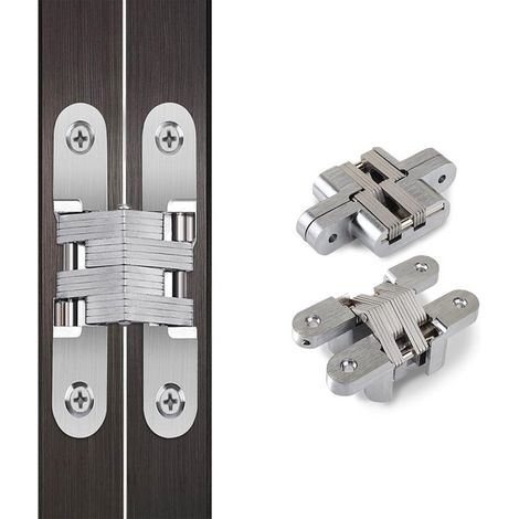 Verdeckte Scharniere – Unsichtbare Schrankscharniere – 1 Paar – Silber – Zinklegierung – 60 x 13 mm (1/5)