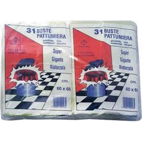 Sacco pattumiera con laccio di chiusura giallo pz.31 - cm.60x65 gr.480 - 20 cf