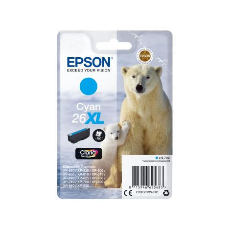 Epson Polar bear C13T26324012 cartouche d'encre 1 pièce(s) Original Rendement élevé (XL) Cyan (1/3)