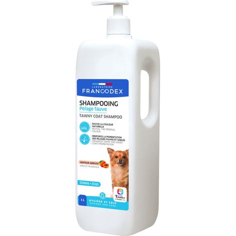 Shampoing Spécial Pelages Fauves senteur Abricot 1 Litre pour Chien - Francodex