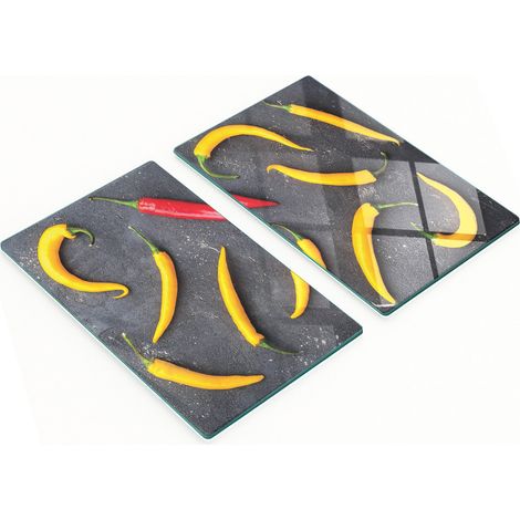 Planches à découper décoratives en verre pour piments, 2 x 30 x 52 cm (1/5)