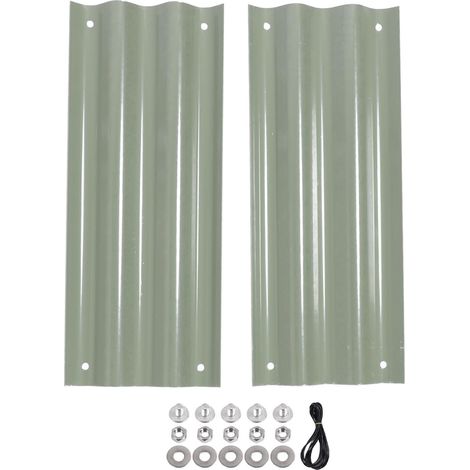 Kit de bancal elevado para jardín, estable y duradero, con bordes seguros, jardinera de metal grueso, verde claro, para verduras, flores y frutas. (1/5)