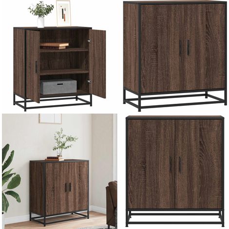 vidaXL Sideboard Braun Eichen-Optik 68x35x76 cm Holzwerkstoff & Metall (1/5)