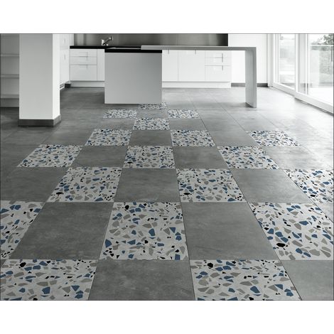 Adhésif Terrazzo pour carrelage sol, 20 cm X 20 cm, x2, homestaging, rénovation intérieure (1/3)