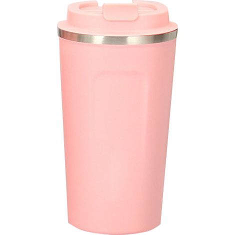 Gobelet de voyage café 510ml rose, tasse isotherme double paroi en acier inoxydable 304 de qualité alimentaire pour boissons chaudes et froides (1/5)