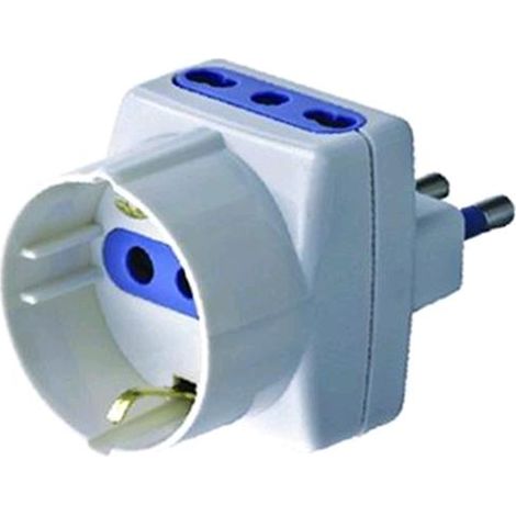 Adattatori Blister Triplo 16A +Schuko Conf.20Pz