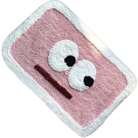 Tapis de sol intérieur absorbant pour salle de bain, motif yeux mignons, rose, 40x60 cm (1/5)