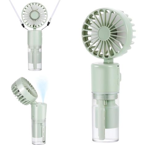 Mini ventilatore portatile nebulizzatore, ventilatore portatile USB ricaricabile da 4000 mAh [5-21 ore di funzionamento], 4 velocità, ventilatore tascabile pieghevole silenzioso per esterni, viaggi, v (1/5)