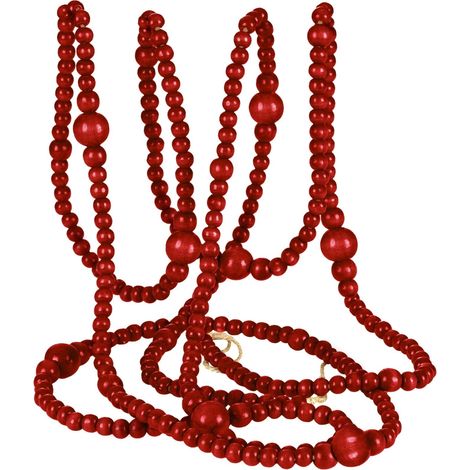 Guirlande En Perles Bois - 365 cm - Décoration Rustique Pour Noël - Idéale Pour Cheminée Mur Ou Arbre - 1 Pièce (1/5)