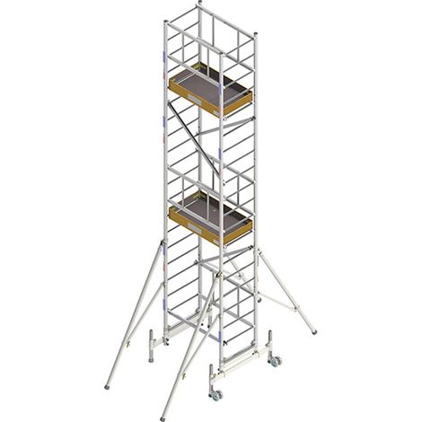 Trabattello pieghevole 2 piani - Altezza max. di lavoro 7.10m - ME500