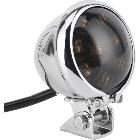 LED-Rücklicht/Bremsleuchte mit Befestigungsschraube, universell für 12-V-Motorräder, galvanisierte, getönte Linse (1/5)