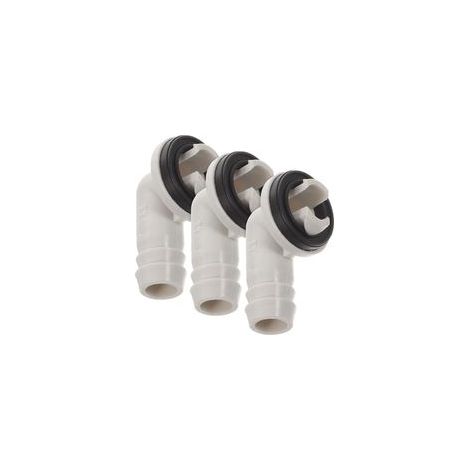 3 Pcs Connecteur de Tuyau de Vidange de Climatiseur 15mm - Raccord Coudé d'Évacuation des Condensats avec Anneau en Caoutchouc Anti-Fuite - Adaptateur Unité AC Fenêtre Vidange Efficace (1/5)