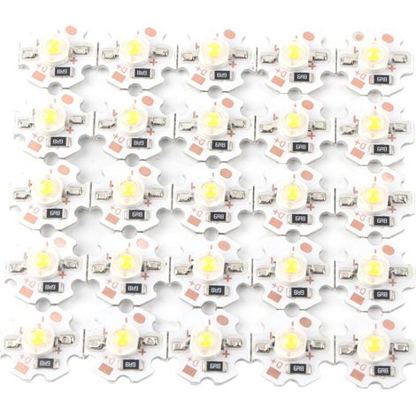25Pcs LED Perles De Lampe 5V LED Puces 200LM 1W Haute Puissance SMD LED Lampe Puce Ampoule pour Home Studio Exposition Foodlight/Spot Ampoule Remplacement(Blanc chaud 3000-3200K) (1/5)