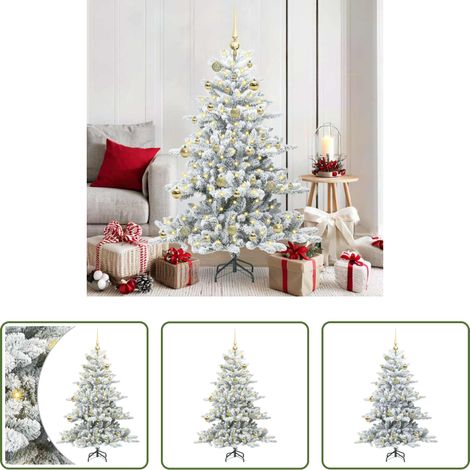 Künstlicher Baum - Künstlicher klappbarer Weihnachtsbaum Weiß 150 cm PVC und Stahl (1/5)