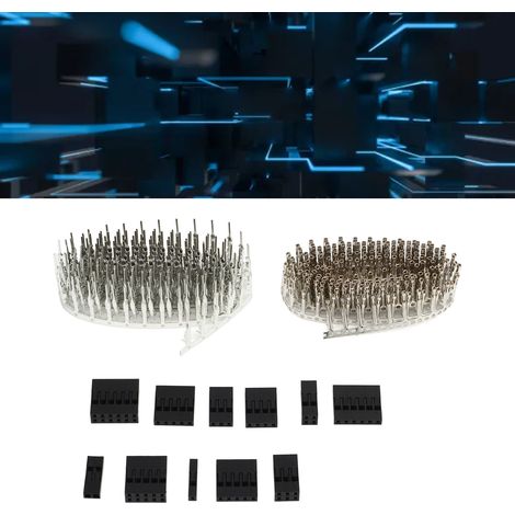 Set mit 620 Stück 2,54 mm DuPont Jumper-Steckverbindern, Steckverbindergehäusen und Klemmen. (1/5)
