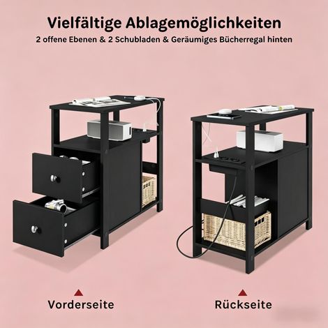 Canapé moderne étroit,table d’appoint avec prise électrique,table d’appoint (1 PC de table d’appoint) (1/5)