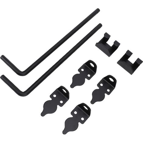 Lot de 2 verrous de portail robustes en acier, tige de fermeture efficace anti-intempéries pour clôture bois (1/5)