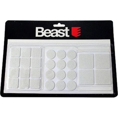 Jeu de Patins Feutre 28x - Blanc - Glisse Silencieuse et Protection des Surfaces - Qualité supérieure - Beast (1/5)