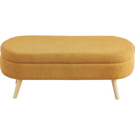 Banquette de rangement 110 cm, moderne avec compartiment de stockage et housse en chenille, conçue pour enfiler ses chaussures, adaptée au salon, hall d'entrée ou chambre