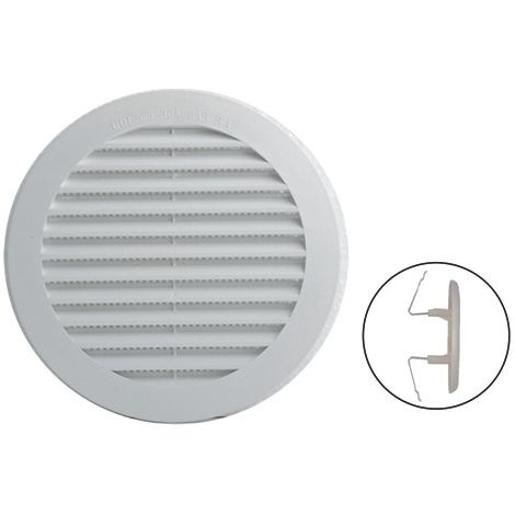 GRIGLIA DI AERAZIONE IN PLASTICA CON ZANCHE Ø mm. 185 per fori Ø mm. 120-160 2.00 pz
