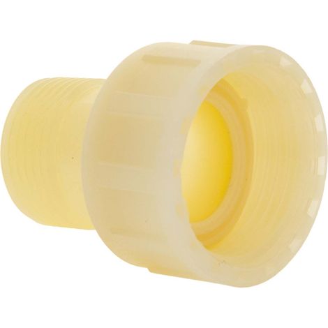 tecuro Verschraubung mit 3/4 Zoll Außengewinde x 1 Zoll Überwurfmutter, PA (nylon 66), natur (1/5)
