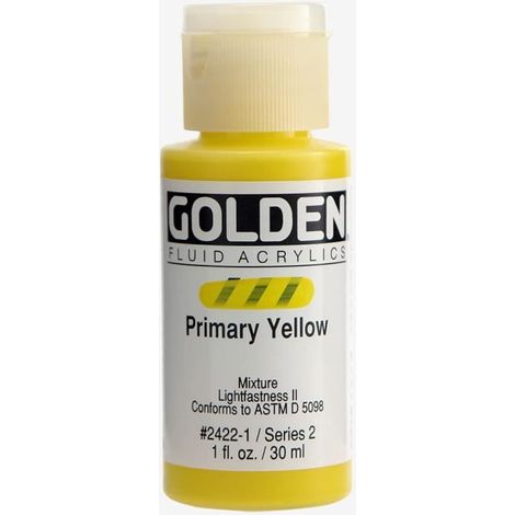 Peinture Acrylique Liquide - GOLDEN - Jaune Primaire - 30ml - Haute Résistance - Flexibilité