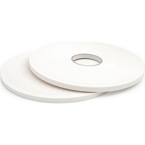 BRINOX cinta espuma 0,8mm 2 caras 12mx100m , CINTA ADHESIVA DOBLE CARA EspumaAncho: 12mmMetros: 100 metrosAlta seguridad para perchas, plástico, m