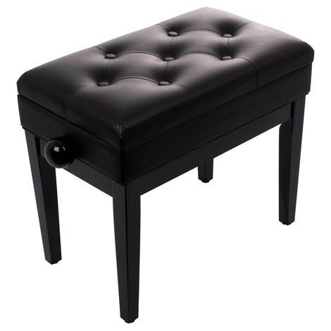 Quik Lok Panca per Pianoforte PB/106 BKL Nero Lucido con Seduta Imbottita e Vano Porta Spartiti