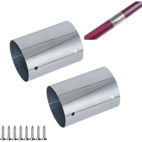 Lot de 2 Raccords droits de main courante en acier inoxydable de 50mm, Raccord de tuyau, Manchon de raccordement pour balustrade et rampe d'escalier (1/5)