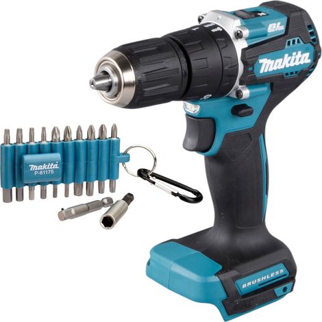 Makita DHP 487 Z Akku Schlagbohrschrauber 18 V 40 Nm Brushless + 22 tlg. Bit Set - ohne Akku, ohne Ladegerät (1/5)