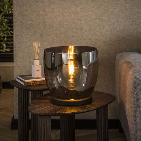 Stehlampe Dain UP XL Chromfarbenes Glas